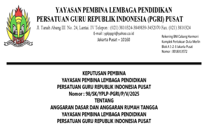 Anggaran Dasar dan Anggaran Rumah Tangga (AD/ART) PGRI